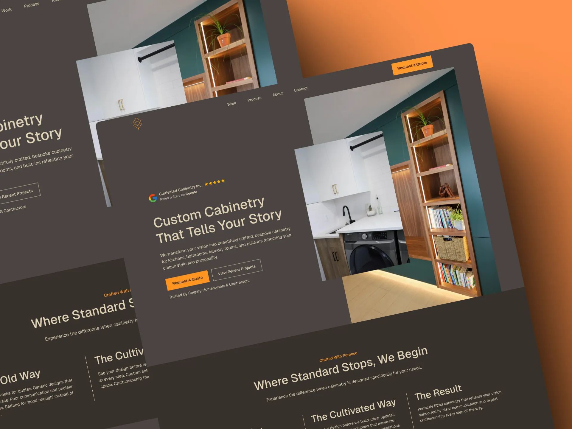 Picture of Cultivated Cabinetry's deskop mockup till left