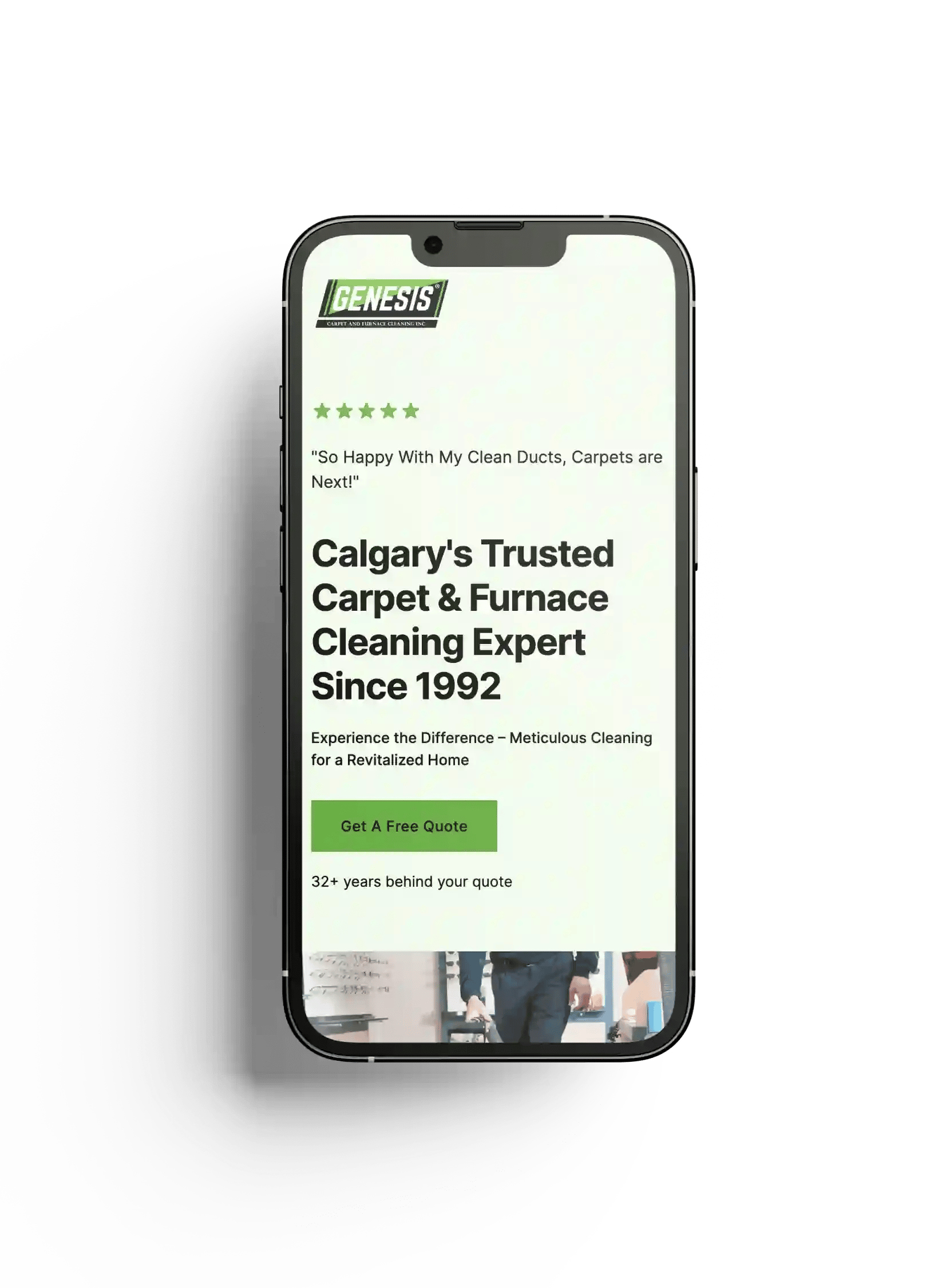 Website mockup on two iPhones